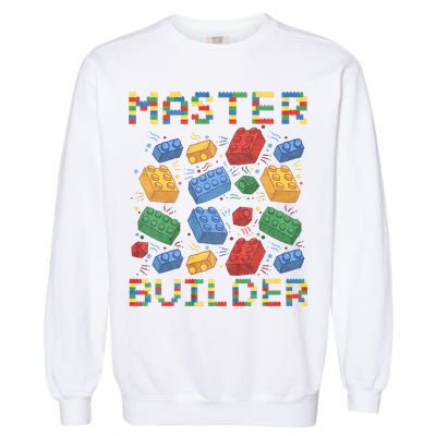 Master Builder Funny Building Blocks Gifts Garment-Dyed Sweatshirt