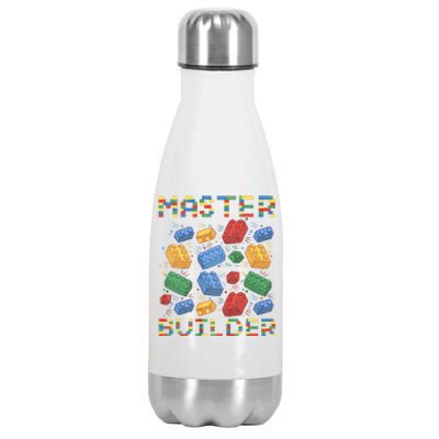 Master Builder Funny Building Blocks Gifts Stainless Steel Insulated Water Bottle