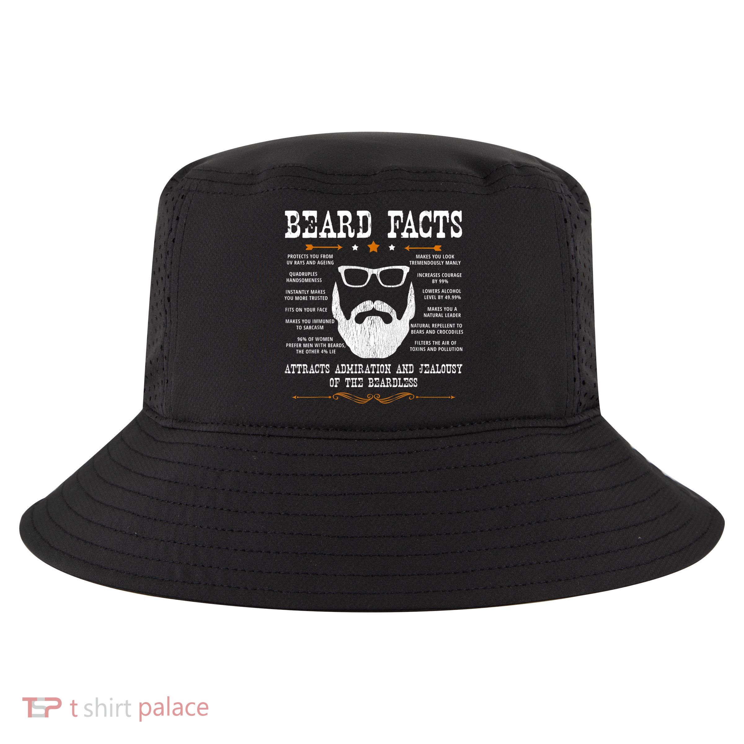 Mens Beard Facts Beard Lover Cool Comfort Performance Bucket Hat