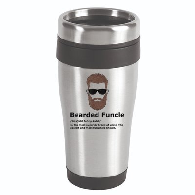 Mens Bearded Funcle Funny Uncle Definition 16oz Travel Tumbler