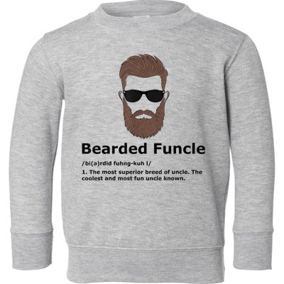 Mens Bearded Funcle Funny Uncle Definition Toddler Sweatshirt