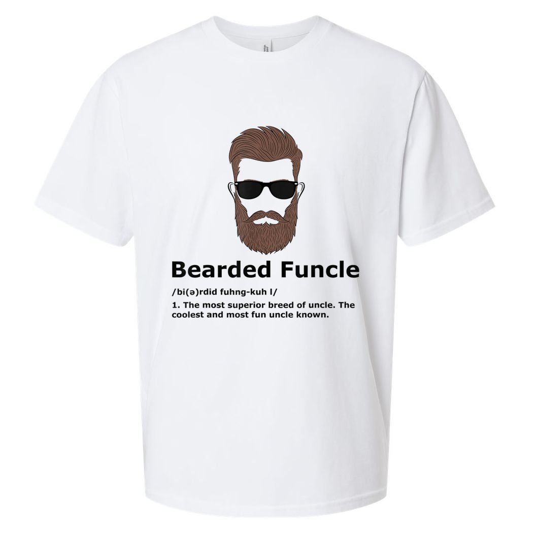 Mens Bearded Funcle Funny Uncle Definition Sueded Cloud Jersey T-Shirt