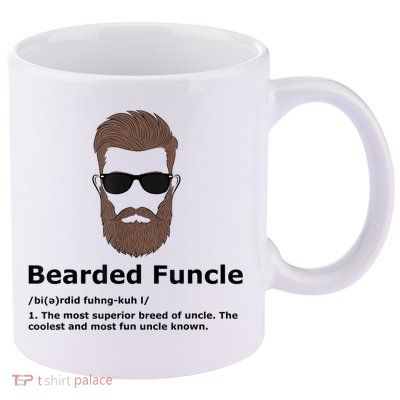 Mens Bearded Funcle Funny Uncle Definition 11oz C Handle Ceramic Mug