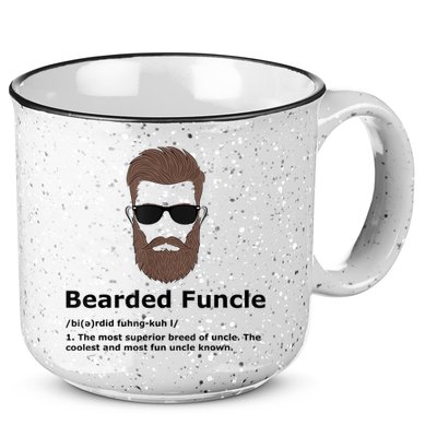 Mens Bearded Funcle Funny Uncle Definition 15oz Campfire Ceramic Mug