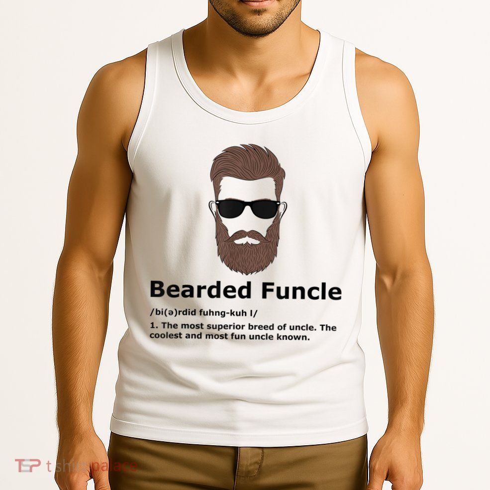 Mens Bearded Funcle Funny Uncle Definition Tank Top