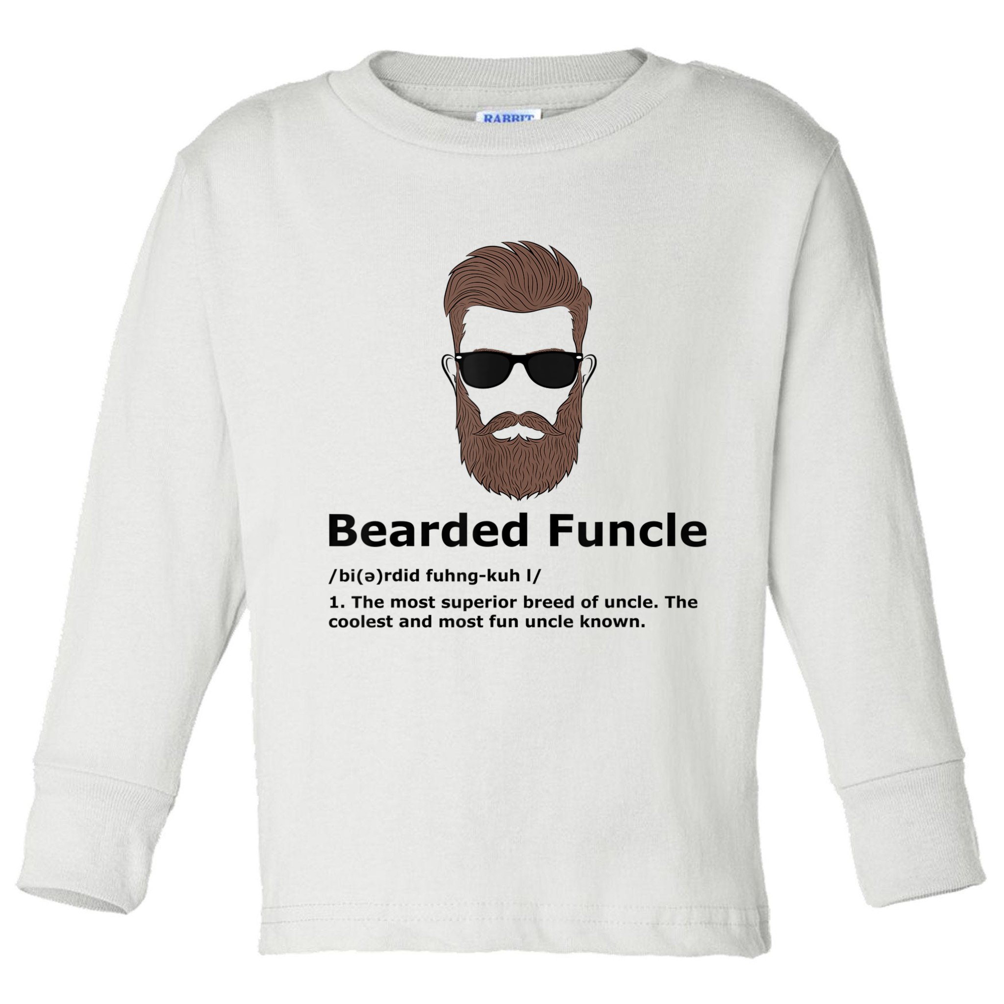 Mens Bearded Funcle Funny Uncle Definition Toddler Long Sleeve Shirt
