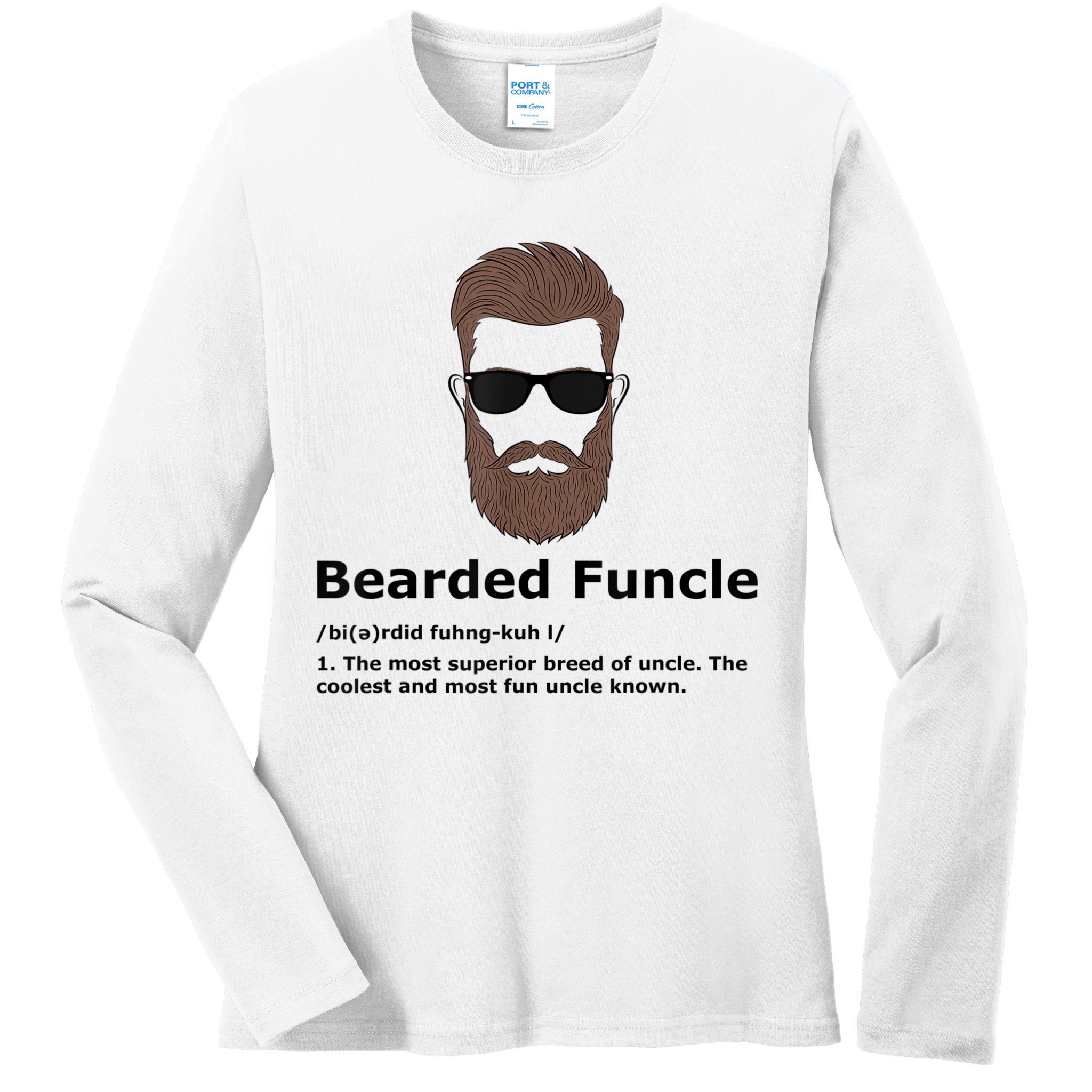 Mens Bearded Funcle Funny Uncle Definition Ladies Long Sleeve Shirt