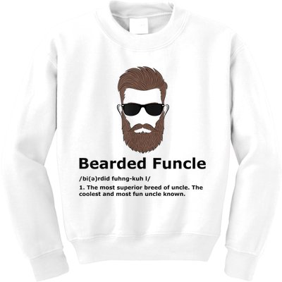 Mens Bearded Funcle Funny Uncle Definition Kids Sweatshirt