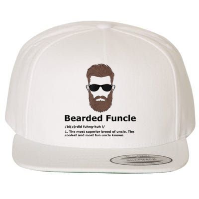 Mens Bearded Funcle Funny Uncle Definition Wool Snapback Cap