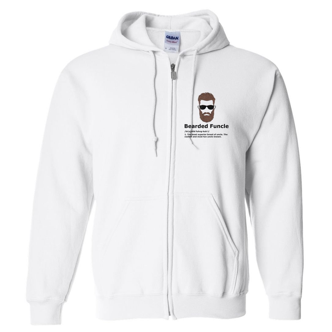 Mens Bearded Funcle Funny Uncle Definition Full Zip Hoodie