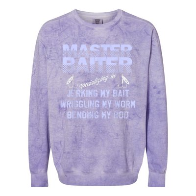 Master Baiter Funny Fishermans Skills List Gift Colorblast Crewneck Sweatshirt