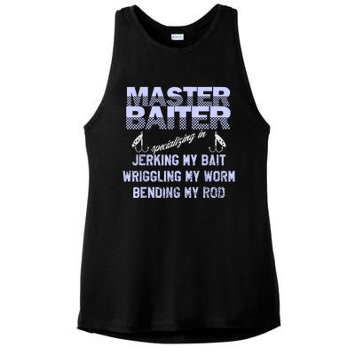 Master Baiter Funny Fishermans Skills List Gift Ladies PosiCharge Tri-Blend Wicking Tank