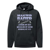 Master Baiter Funny Fishermans Skills List Gift Performance Fleece Hoodie