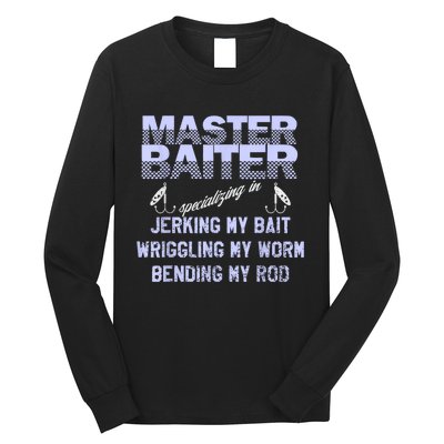 Master Baiter Funny Fishermans Skills List Gift Long Sleeve Shirt