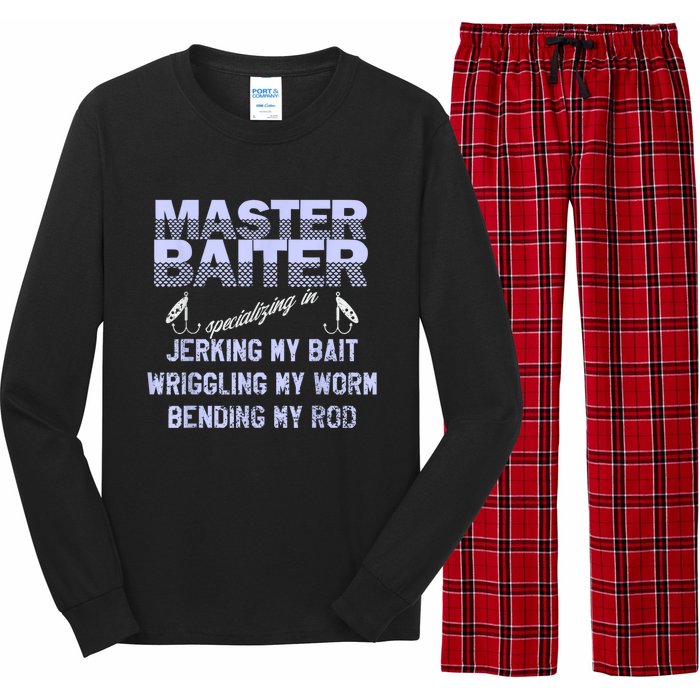 Master Baiter Funny Fishermans Skills List Gift Long Sleeve Pajama Set