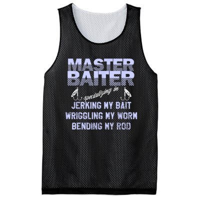 Master Baiter Funny Fishermans Skills List Gift Mesh Reversible Basketball Jersey Tank