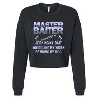 Master Baiter Funny Fishermans Skills List Gift Cropped Pullover Crew