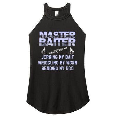 Master Baiter Funny Fishermans Skills List Gift Women’s Perfect Tri Rocker Tank