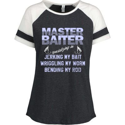 Master Baiter Funny Fishermans Skills List Gift Enza Ladies Jersey Colorblock Tee