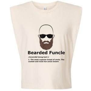 Mens Bearded Funcle Funny Bald Uncle Definition Garment-Dyed Women's Muscle Tee