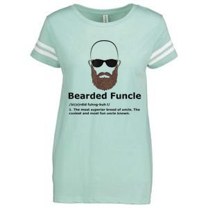 Mens Bearded Funcle Funny Bald Uncle Definition Enza Ladies Jersey Football T-Shirt