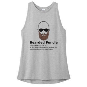 Mens Bearded Funcle Funny Bald Uncle Definition Ladies PosiCharge Tri-Blend Wicking Tank