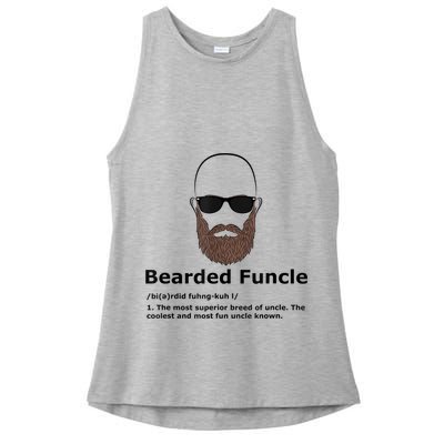Mens Bearded Funcle Funny Bald Uncle Definition Ladies PosiCharge Tri-Blend Wicking Tank