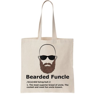 Mens Bearded Funcle Funny Bald Uncle Definition Bag