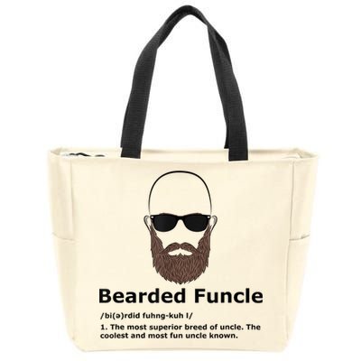 Mens Bearded Funcle Funny Bald Uncle Definition Zip Tote Bag