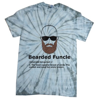 Mens Bearded Funcle Funny Bald Uncle Definition Tie-Dye T-Shirt