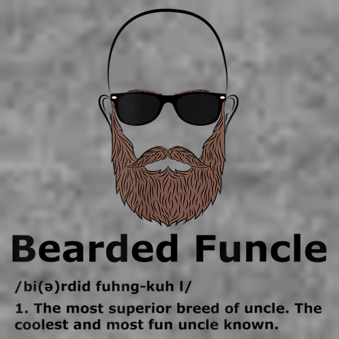 Mens Bearded Funcle Funny Bald Uncle Definition Hooded Wearable Blanket