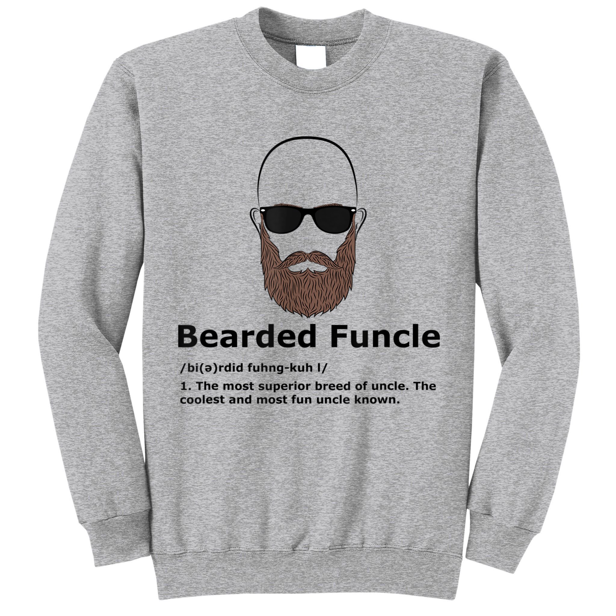 Mens Bearded Funcle Funny Bald Uncle Definition Tall Sweatshirt