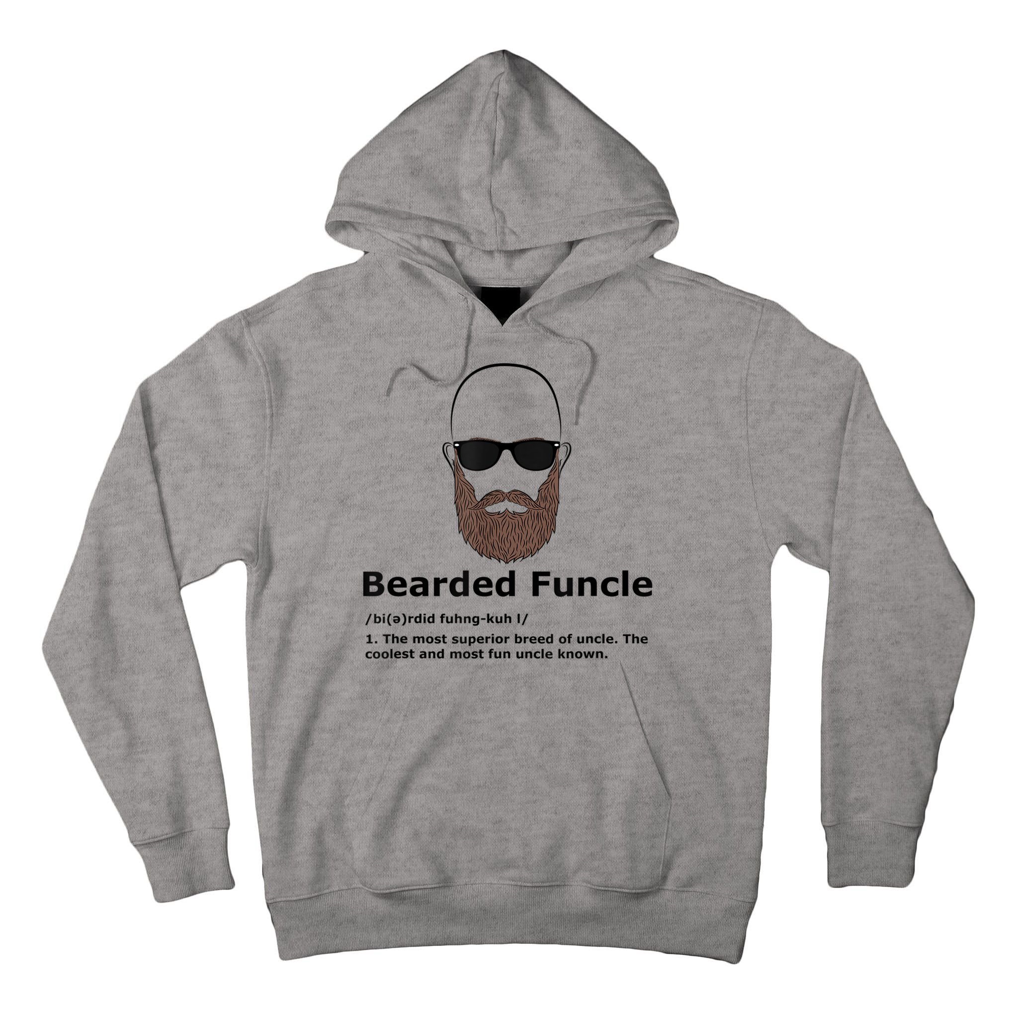 Mens Bearded Funcle Funny Bald Uncle Definition Tall Hoodie
