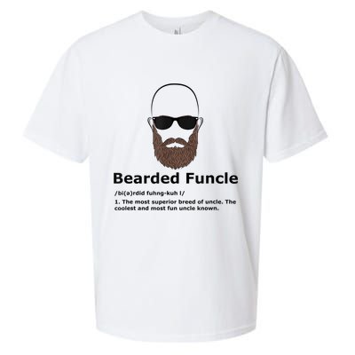 Mens Bearded Funcle Funny Bald Uncle Definition Sueded Cloud Jersey T-Shirt