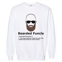 Mens Bearded Funcle Funny Bald Uncle Definition Garment-Dyed Sweatshirt