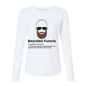 Mens Bearded Funcle Funny Bald Uncle Definition Womens Cotton Relaxed Long Sleeve T-Shirt