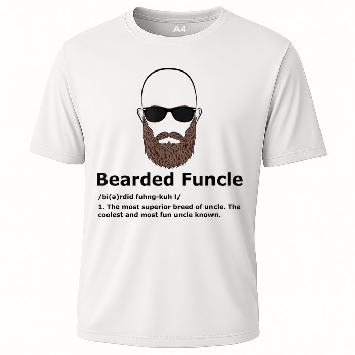 Mens Bearded Funcle Funny Bald Uncle Definition Performance Shirt