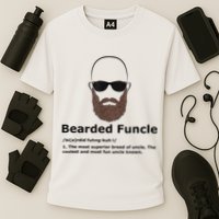 Mens Bearded Funcle Funny Bald Uncle Definition Performance Shirt