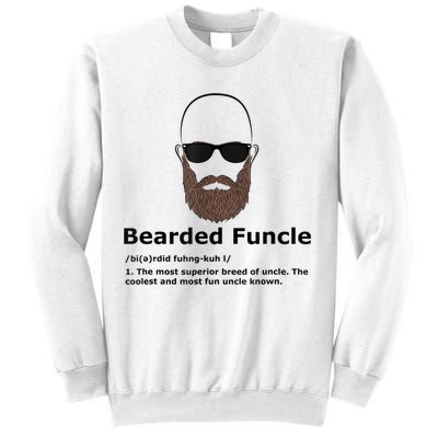 Mens Bearded Funcle Funny Bald Uncle Definition Sweatshirt