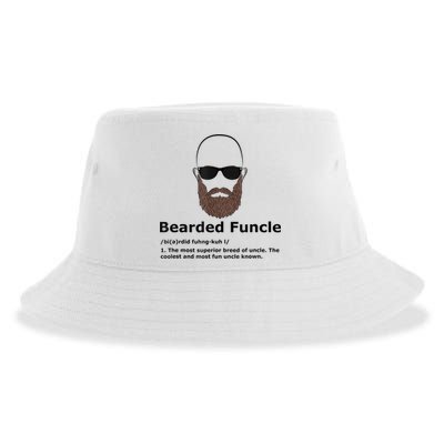 Mens Bearded Funcle Funny Bald Uncle Definition Sustainable Bucket Hat