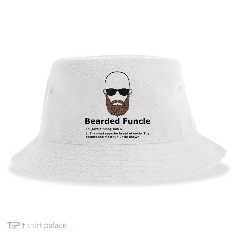 Mens Bearded Funcle Funny Bald Uncle Definition Sustainable Bucket Hat