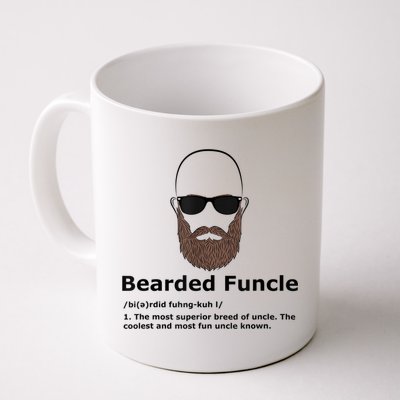 Mens Bearded Funcle Funny Bald Uncle Definition Mug