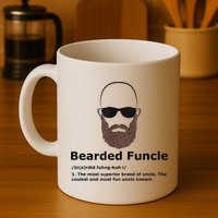 Mens Bearded Funcle Funny Bald Uncle Definition Mug