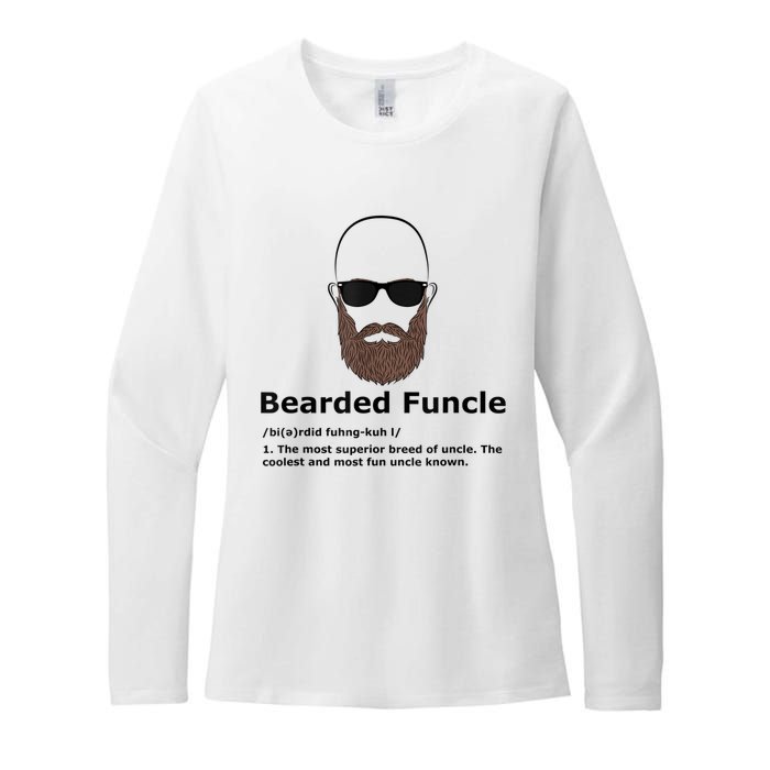 Mens Bearded Funcle Funny Bald Uncle Definition Womens CVC Long Sleeve Shirt