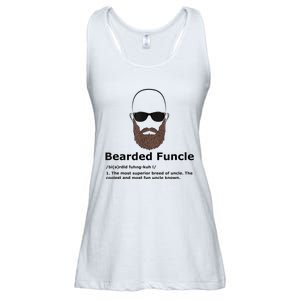 Mens Bearded Funcle Funny Bald Uncle Definition Ladies Essential Flowy Tank