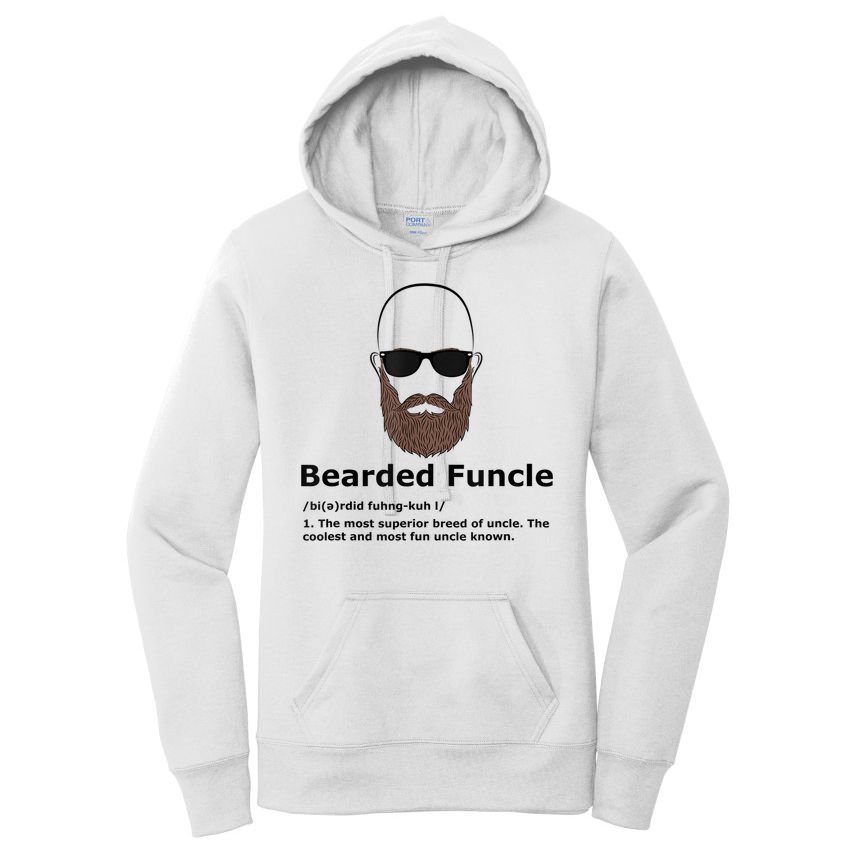 Mens Bearded Funcle Funny Bald Uncle Definition Women's Pullover Hoodie