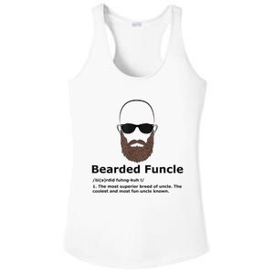 Mens Bearded Funcle Funny Bald Uncle Definition Ladies PosiCharge Competitor Racerback Tank