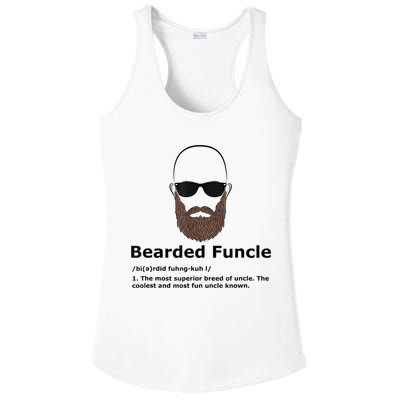 Mens Bearded Funcle Funny Bald Uncle Definition Ladies PosiCharge Competitor Racerback Tank
