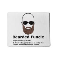 Mens Bearded Funcle Funny Bald Uncle Definition Mousepad