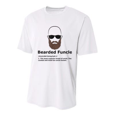 Mens Bearded Funcle Funny Bald Uncle Definition Youth Performance Sprint T-Shirt